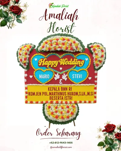 Karangan Papan Bunga Pernikahan di Belawan Ii